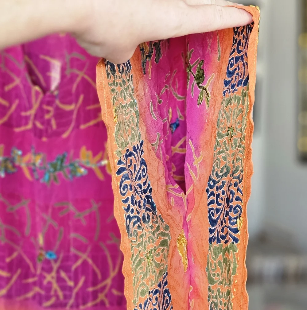 Sunchild Silk Embroidered Kaftan Dress - Picture 4 of 8